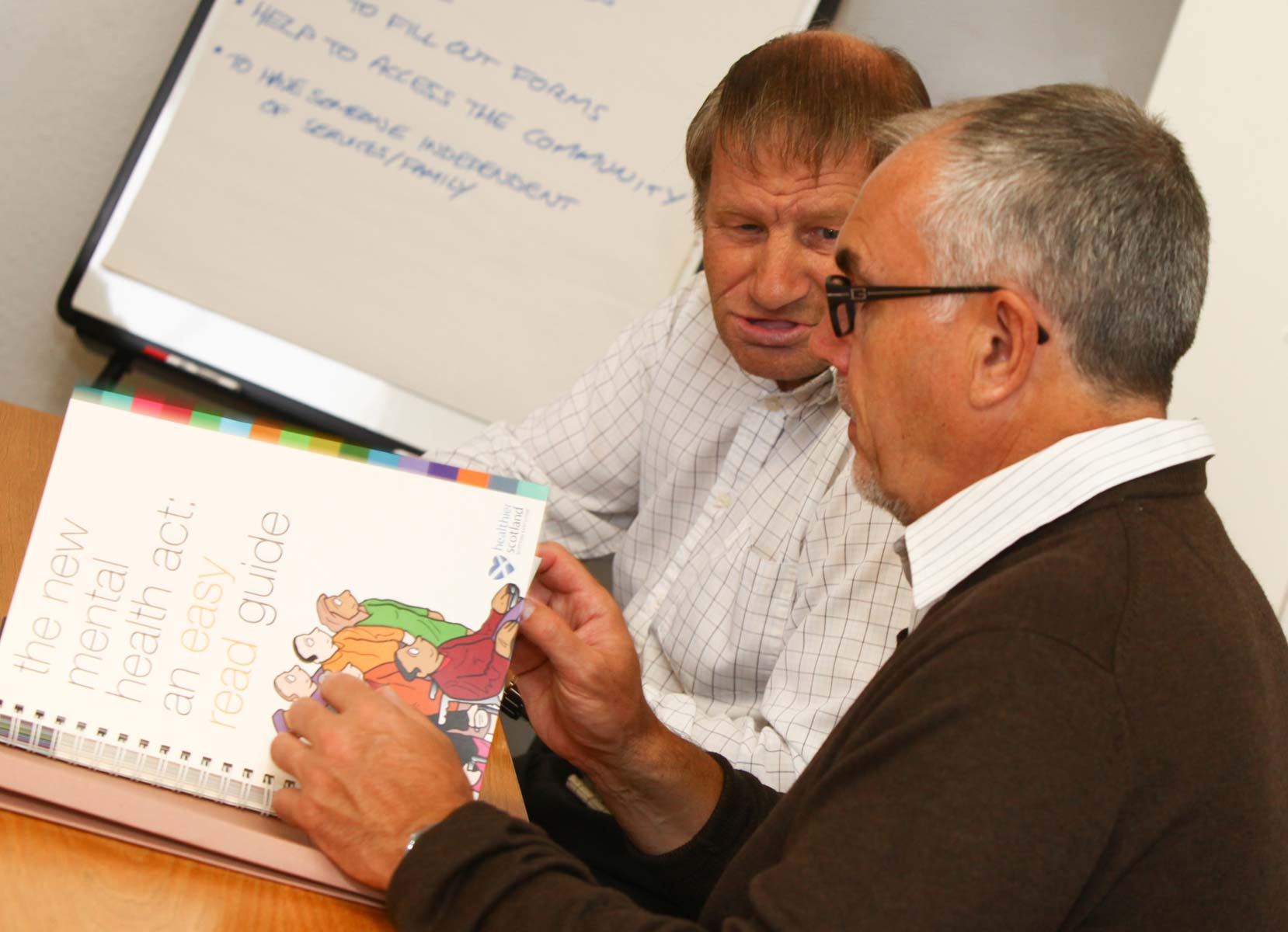 Jim helping Fraser to understand how the Mental Health Act effects him.