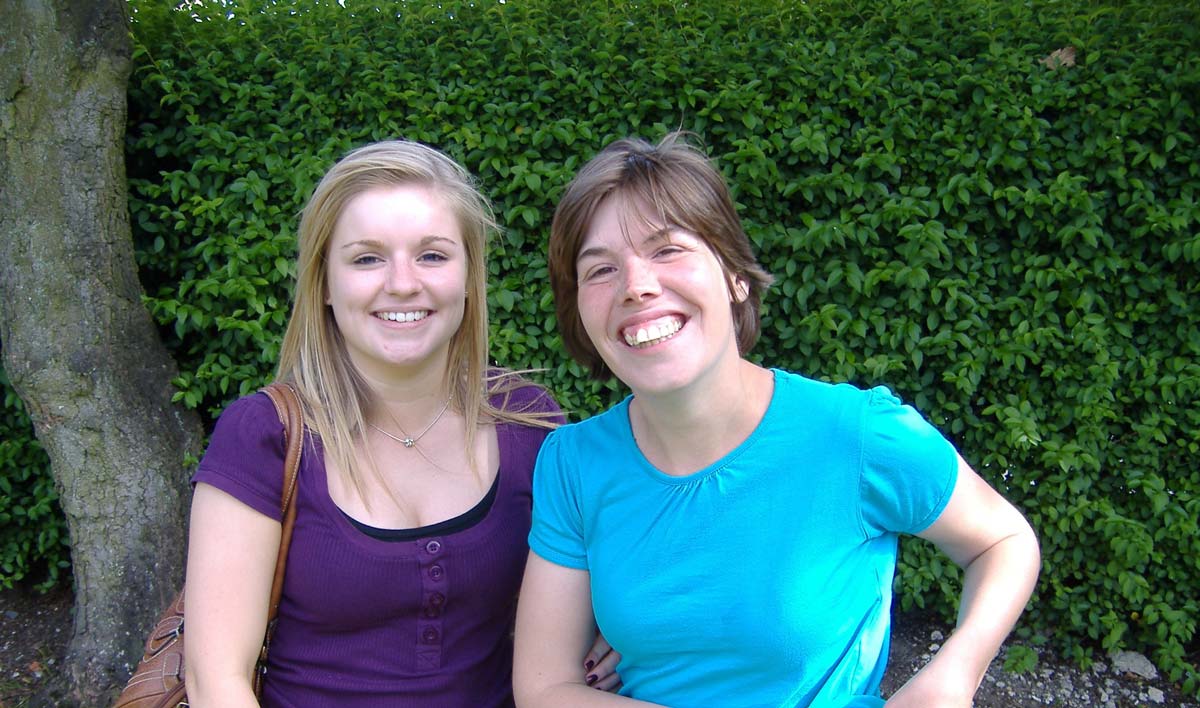 Ellen and Elissa just after a lunch out at McDonald's.